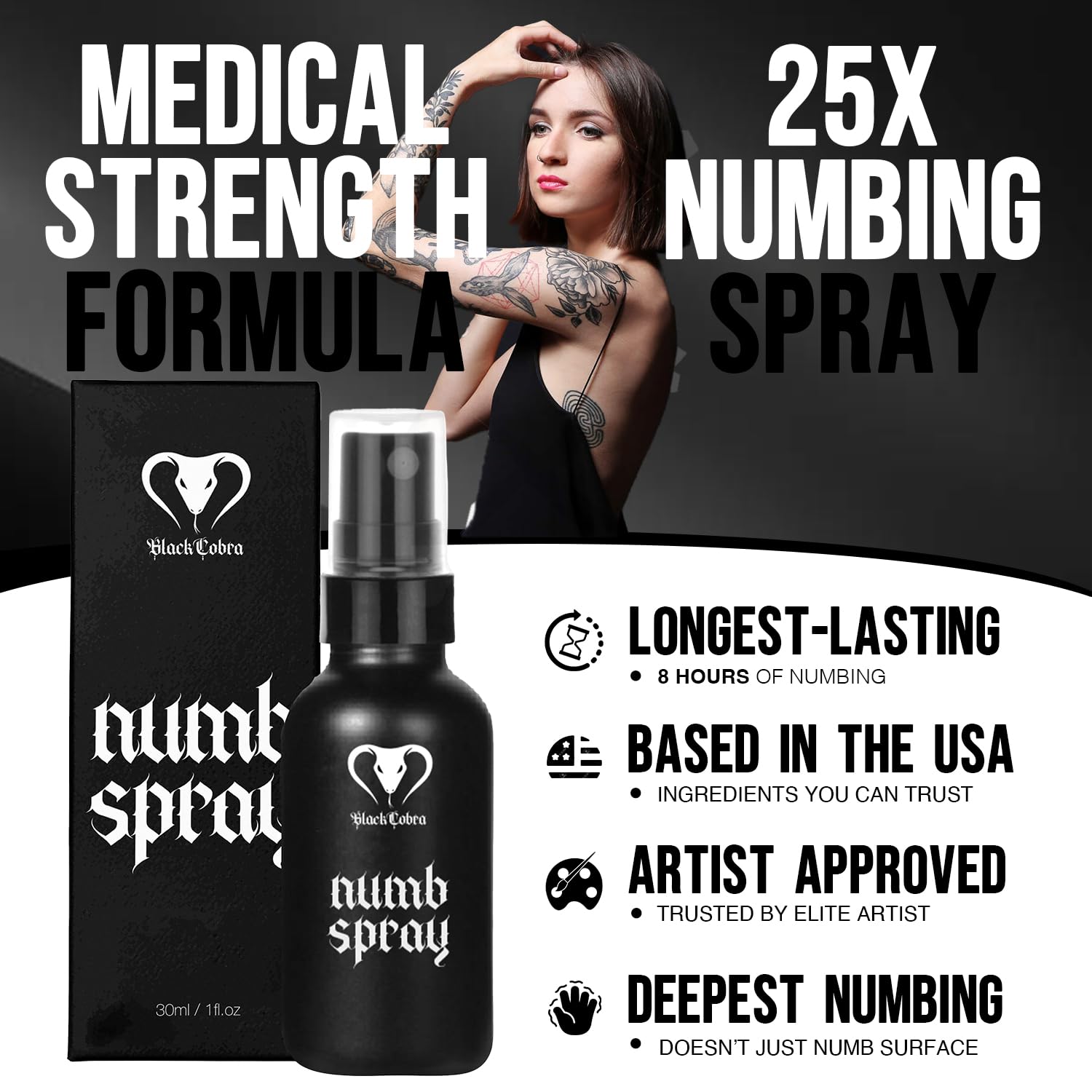 TATTOO NUMB SPRAY - BlackCobraSupply.com